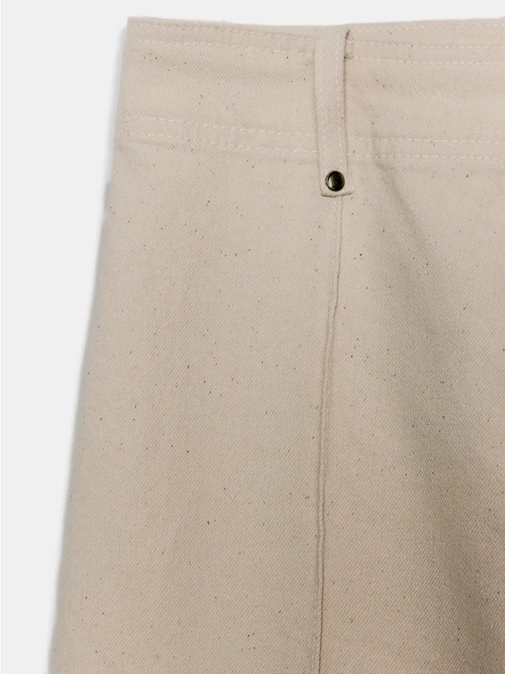 ZARA ZW COLLECTION TAILORED HIGH-WAIST WIDE LEG JEANS IN SAND - Picture 12 of 12